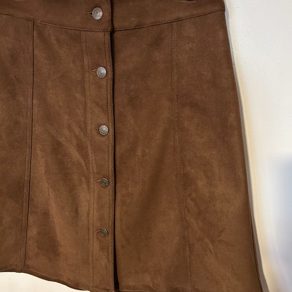 Chaps Suede A-Line Skirt - Picture 3 of 7